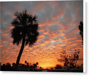 Billowy Orange Sunset - Canvas Print