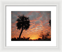 Billowy Orange Sunset - Framed Print