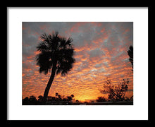 Billowy Orange Sunset - Framed Print