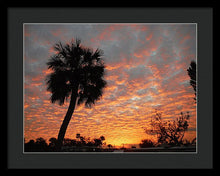 Billowy Orange Sunset - Framed Print