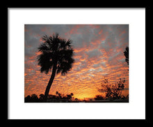 Billowy Orange Sunset - Framed Print