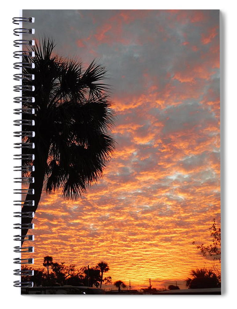 Billowy Orange Sunset - Spiral Notebook