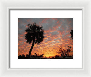 Billowy Orange Sunset - Framed Print