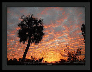 Billowy Orange Sunset - Framed Print