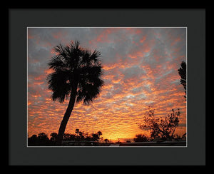 Billowy Orange Sunset - Framed Print