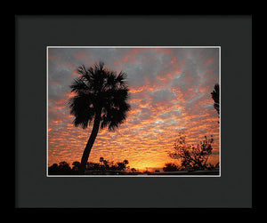 Billowy Orange Sunset - Framed Print