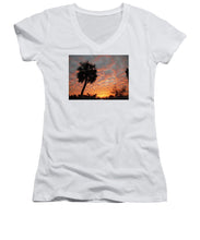 Billowy Orange Sunset - Women's V-Neck T-Shirt