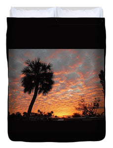 Billowy Orange Sunset - Duvet Cover