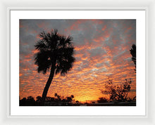 Billowy Orange Sunset - Framed Print