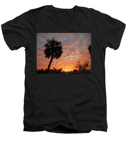 Billowy Orange Sunset - Men's V-Neck T-Shirt