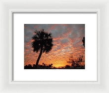 Billowy Orange Sunset - Framed Print