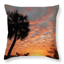 Billowy Orange Sunset - Throw Pillow