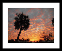 Billowy Orange Sunset - Framed Print