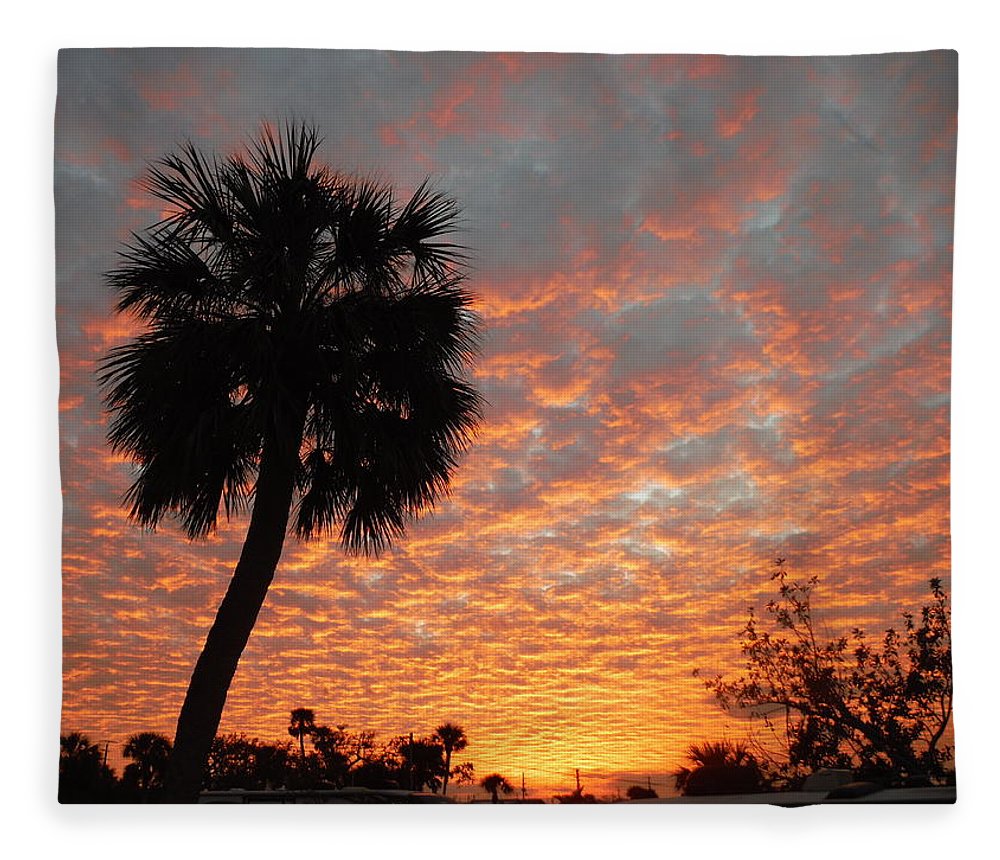 Billowy Orange Sunset - Blanket