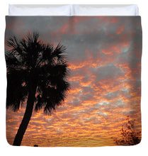 Billowy Orange Sunset - Duvet Cover