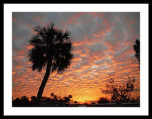 Billowy Orange Sunset - Framed Print