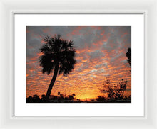 Billowy Orange Sunset - Framed Print