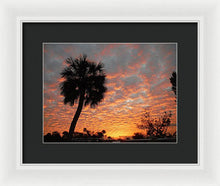 Billowy Orange Sunset - Framed Print