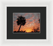 Billowy Orange Sunset - Framed Print