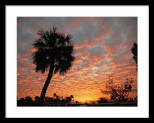 Billowy Orange Sunset - Framed Print