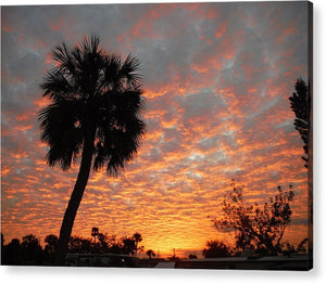 Billowy Orange Sunset - Acrylic Print