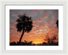 Billowy Orange Sunset - Framed Print