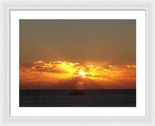 Fishing The Sunburst - Framed Print