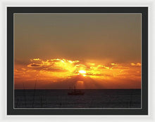 Fishing The Sunburst - Framed Print