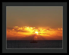 Fishing The Sunburst - Framed Print