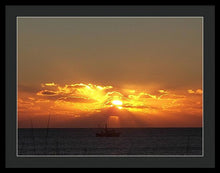 Fishing The Sunburst - Framed Print