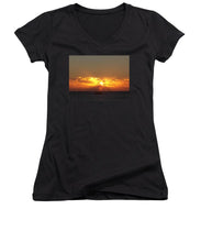 Fishing The Sunburst - Women's V-Neck T-Shirt
