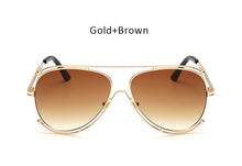 TSHING Brand Designer Pilot Sunglasses Fashion Women Flat Top Metal Frame Mirror Sun Glasses For Female Optical Frame