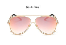 TSHING Brand Designer Pilot Sunglasses Fashion Women Flat Top Metal Frame Mirror Sun Glasses For Female Optical Frame