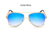 TSHING Brand Designer Pilot Sunglasses Fashion Women Flat Top Metal Frame Mirror Sun Glasses For Female Optical Frame