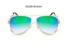 TSHING Brand Designer Pilot Sunglasses Fashion Women Flat Top Metal Frame Mirror Sun Glasses For Female Optical Frame