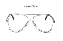TSHING Brand Designer Pilot Sunglasses Fashion Women Flat Top Metal Frame Mirror Sun Glasses For Female Optical Frame