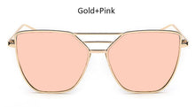 TSHING Fashion Flat Top Sunglasses For Women Fashion Mirror Cat Eye Sun Glasses Ladies Female UV400
