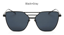 TSHING Fashion Flat Top Sunglasses For Women Fashion Mirror Cat Eye Sun Glasses Ladies Female UV400