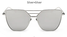 TSHING Fashion Flat Top Sunglasses For Women Fashion Mirror Cat Eye Sun Glasses Ladies Female UV400