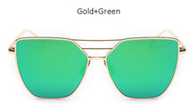 TSHING Fashion Flat Top Sunglasses For Women Fashion Mirror Cat Eye Sun Glasses Ladies Female UV400