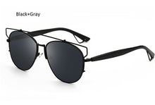 TSHING Fashion Women Flat Top Sunglasses Woman Brand Designer Mirror Sun Glasses F Ladies Celebrity UV400