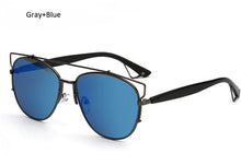 TSHING Fashion Women Flat Top Sunglasses Woman Brand Designer Mirror Sun Glasses F Ladies Celebrity UV400