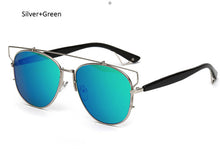 TSHING Fashion Women Flat Top Sunglasses Woman Brand Designer Mirror Sun Glasses F Ladies Celebrity UV400