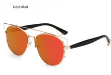 TSHING Fashion Women Flat Top Sunglasses Woman Brand Designer Mirror Sun Glasses F Ladies Celebrity UV400