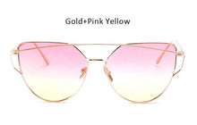TSHING Fashion New Women Cat Eye Sunglasses Ladies Gradient Ocean Clear Lens Cateye Sun Glasses For Female Optical Frame Eyewear