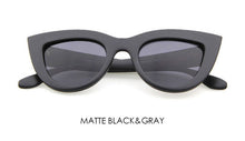 Retro Thick Frame Cat Eye Sunglasses Women Ladies Fashion Brand Designer Mirror Lens Cateye Sun Glasses For Female